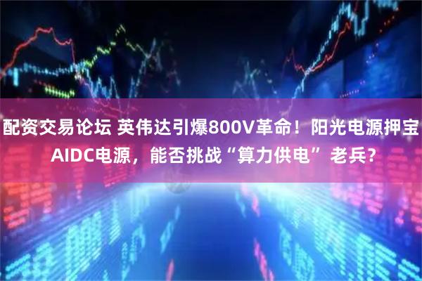 配资交易论坛 英伟达引爆800V革命！阳光电源押宝 AIDC电源，能否挑战“算力供电” 老兵？